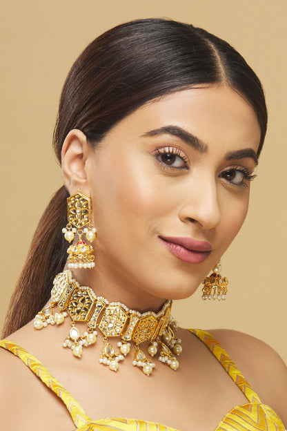  Geometric Kundan Choker Set  