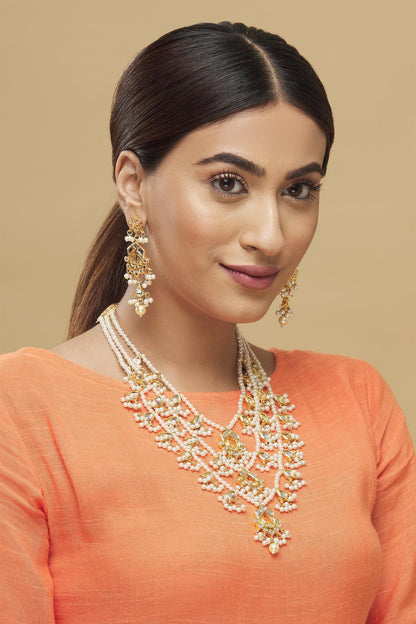 Kundan Layered Pendant Necklace Set  