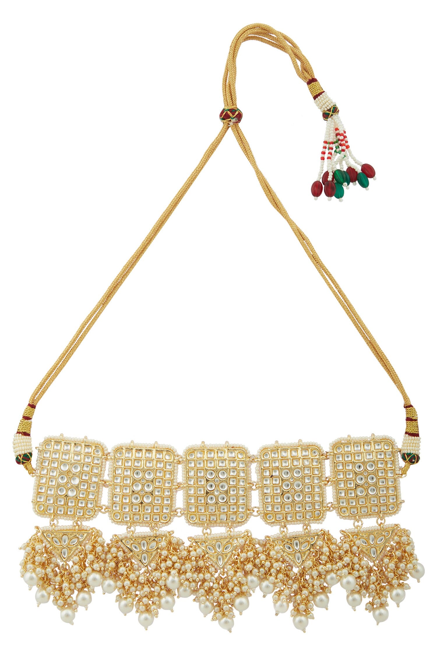 Kundan Geometric Pendant Choker 