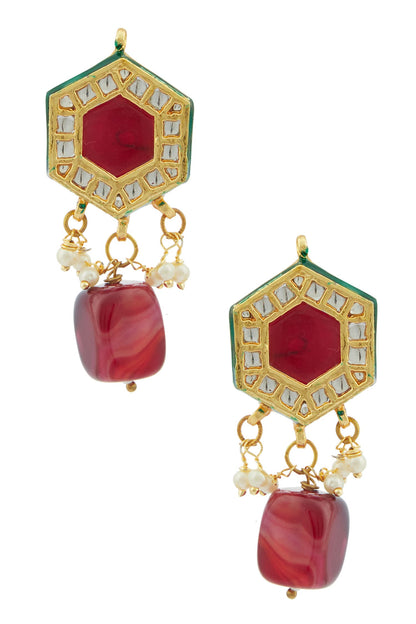 Kundan Floral Pendant Necklace Set 