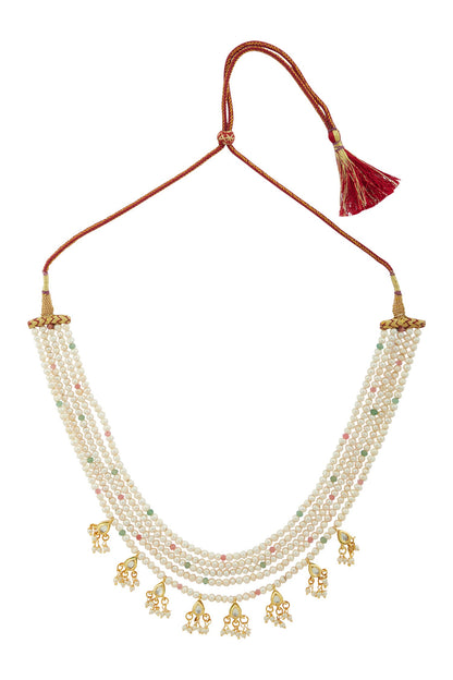 Kundan Layered Pendant Drop Necklace 