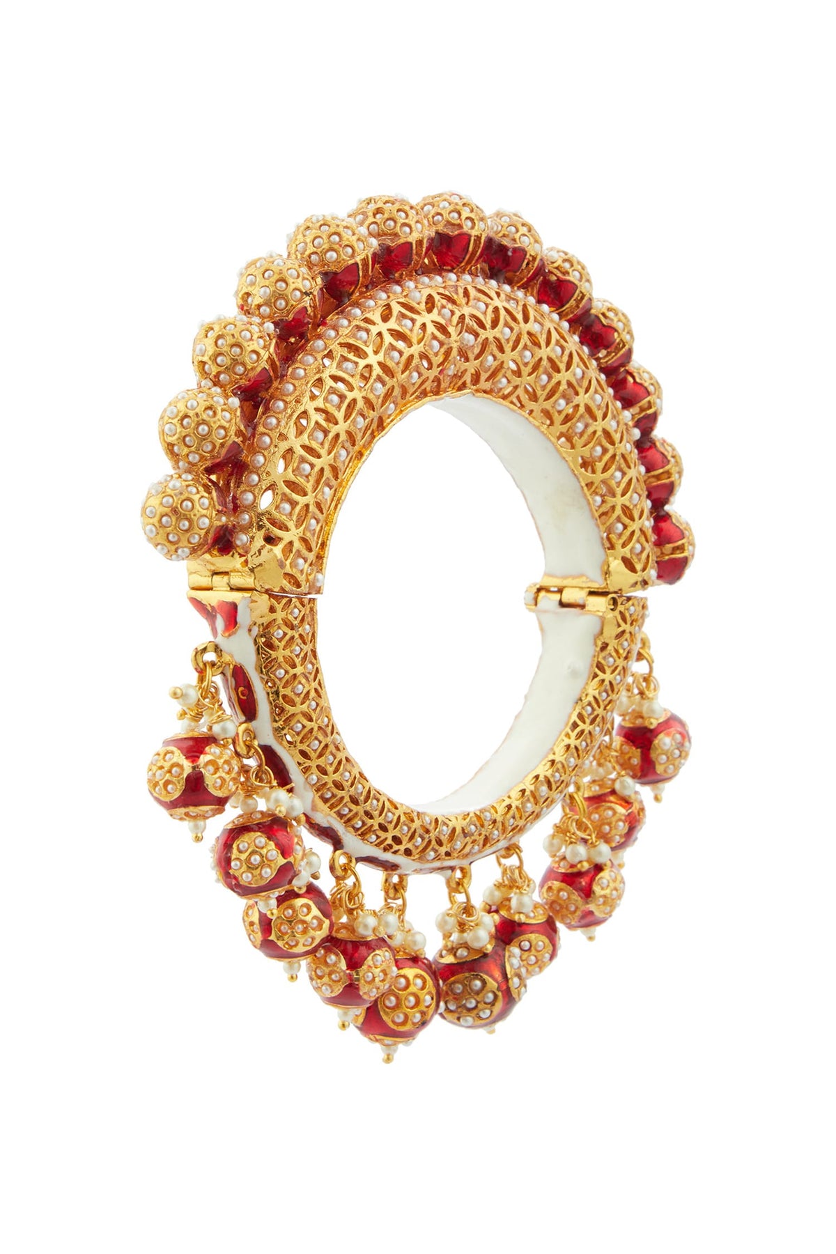Polki Kundan Bead Drop Bangle 