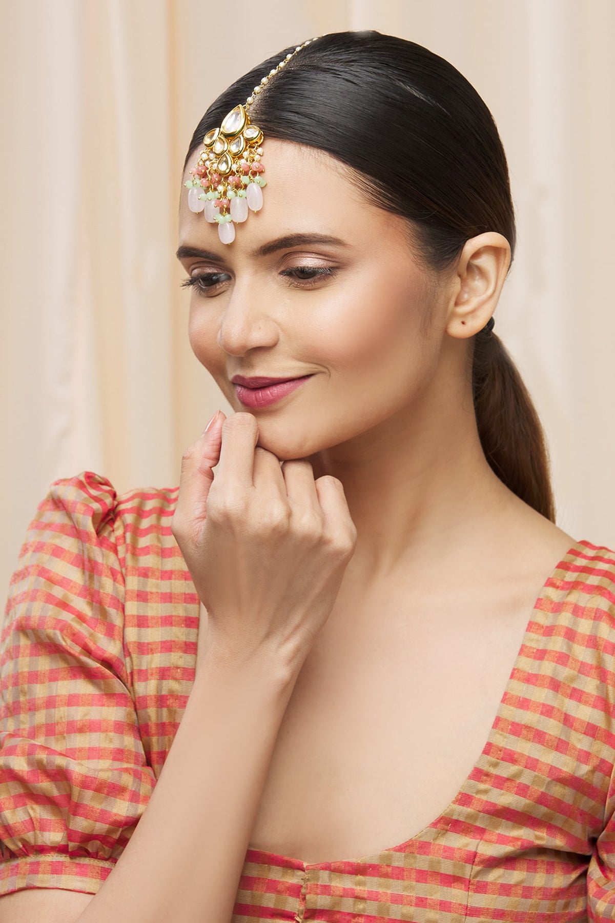 Kundan Teardrop Maangtikka 