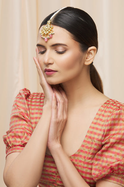 Kundan Bead Drop Maangtikka 