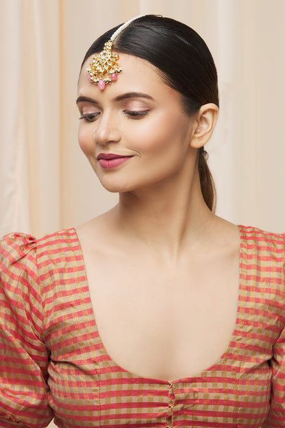 Kundan Bead Drop Maangtikka 