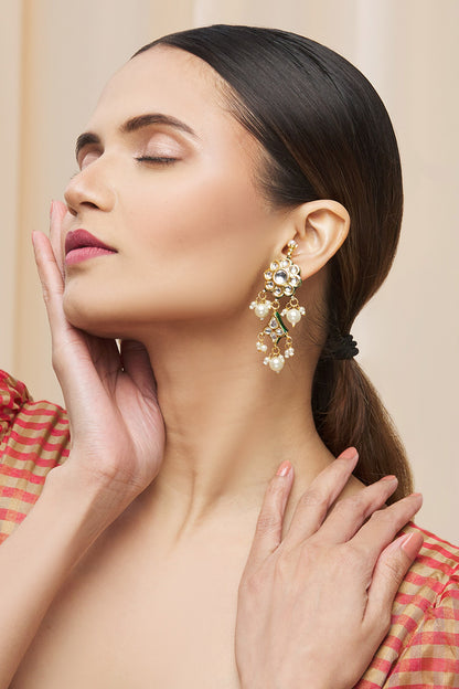Kundan Floral Danglers 