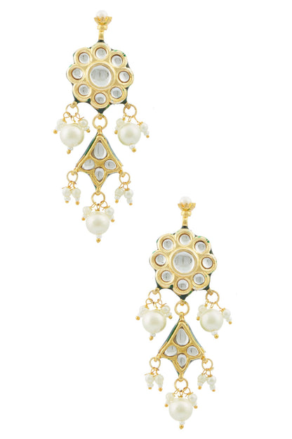 Kundan Floral Danglers 