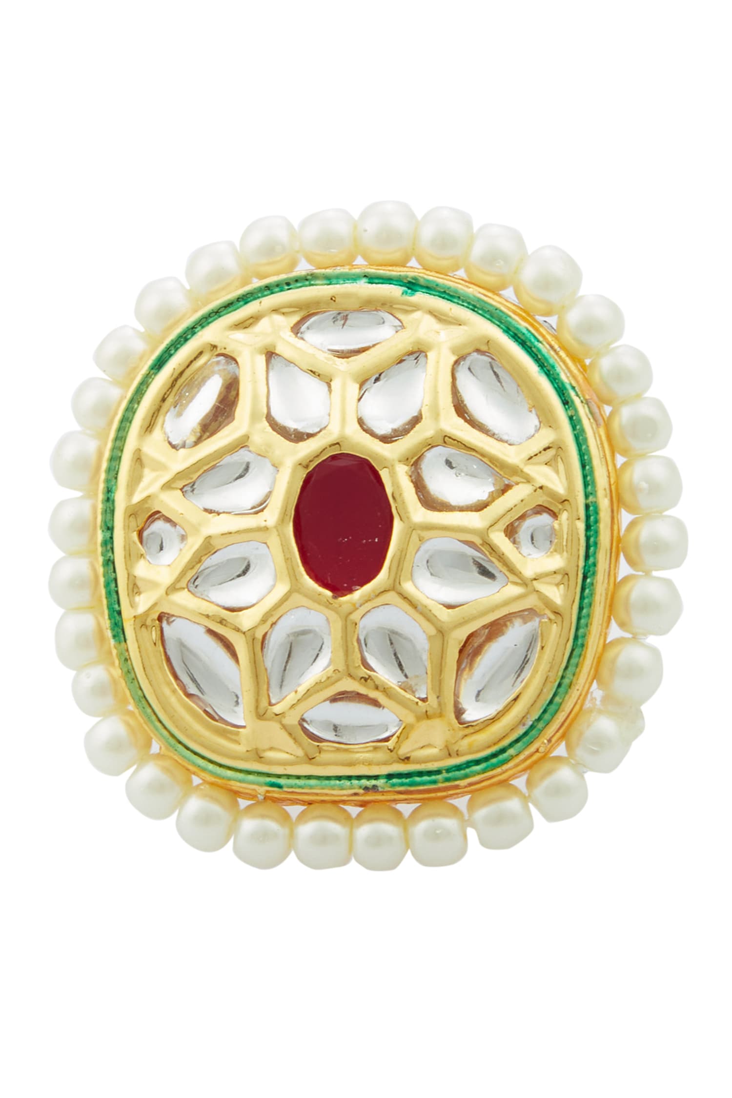 Kundan Geometric Ring 