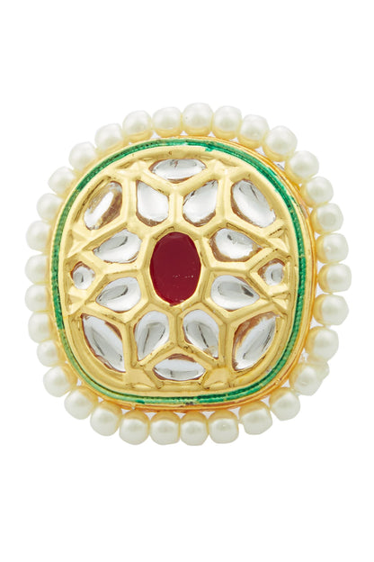 Kundan Geometric Ring 