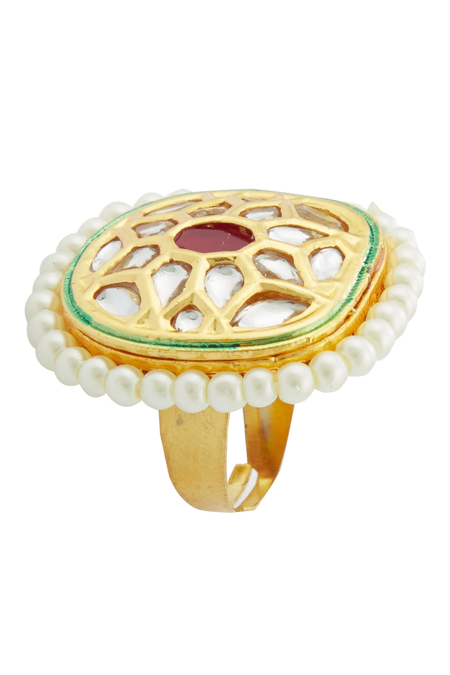 Kundan Geometric Ring 