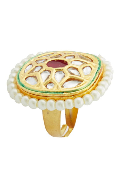 Kundan Geometric Ring 
