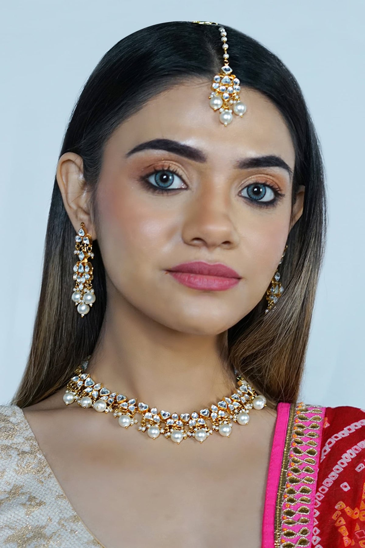 Kundan Stone Necklace Set 