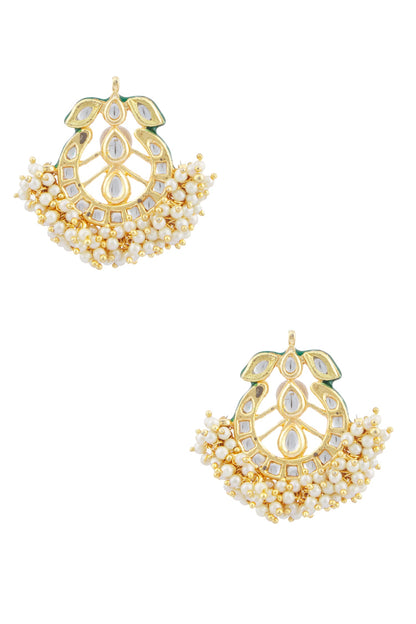 Kundan Pearl Stud Earrings 