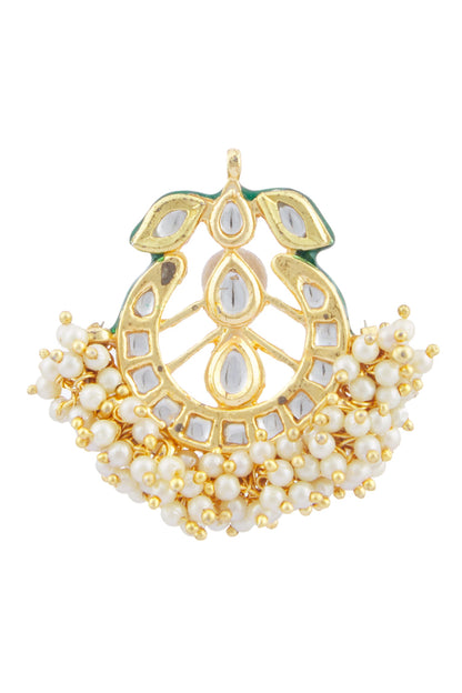 Kundan Pearl Stud Earrings 