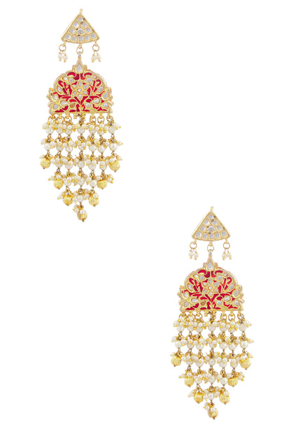 Kundan Pearl Danglers 