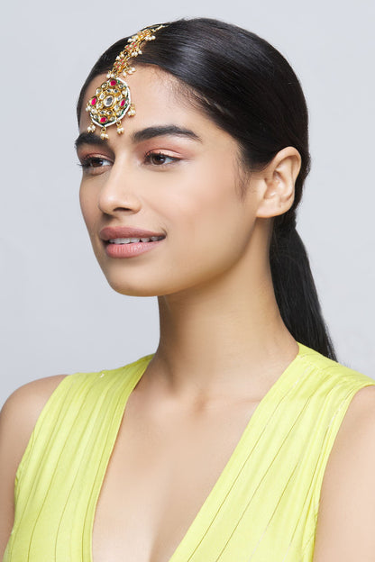 Kundan Tiered Floral Maangtikka 