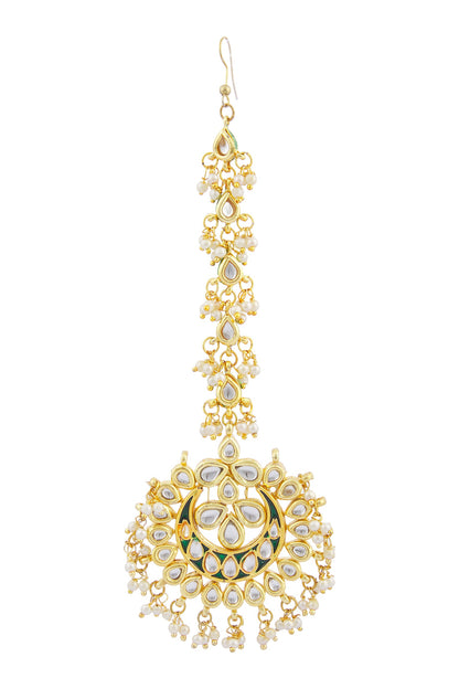 Kundan Crescent Moon Maangtikka 