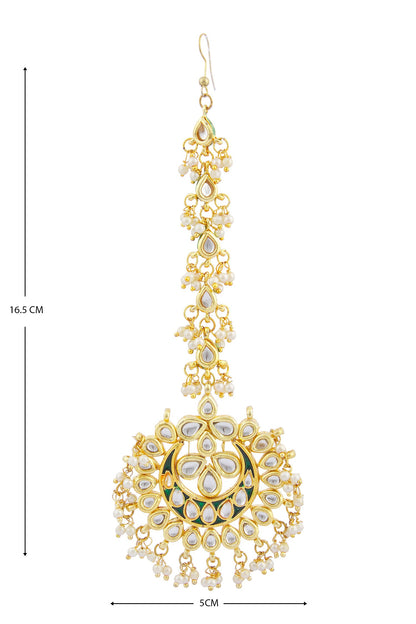 Kundan Crescent Moon Maangtikka 
