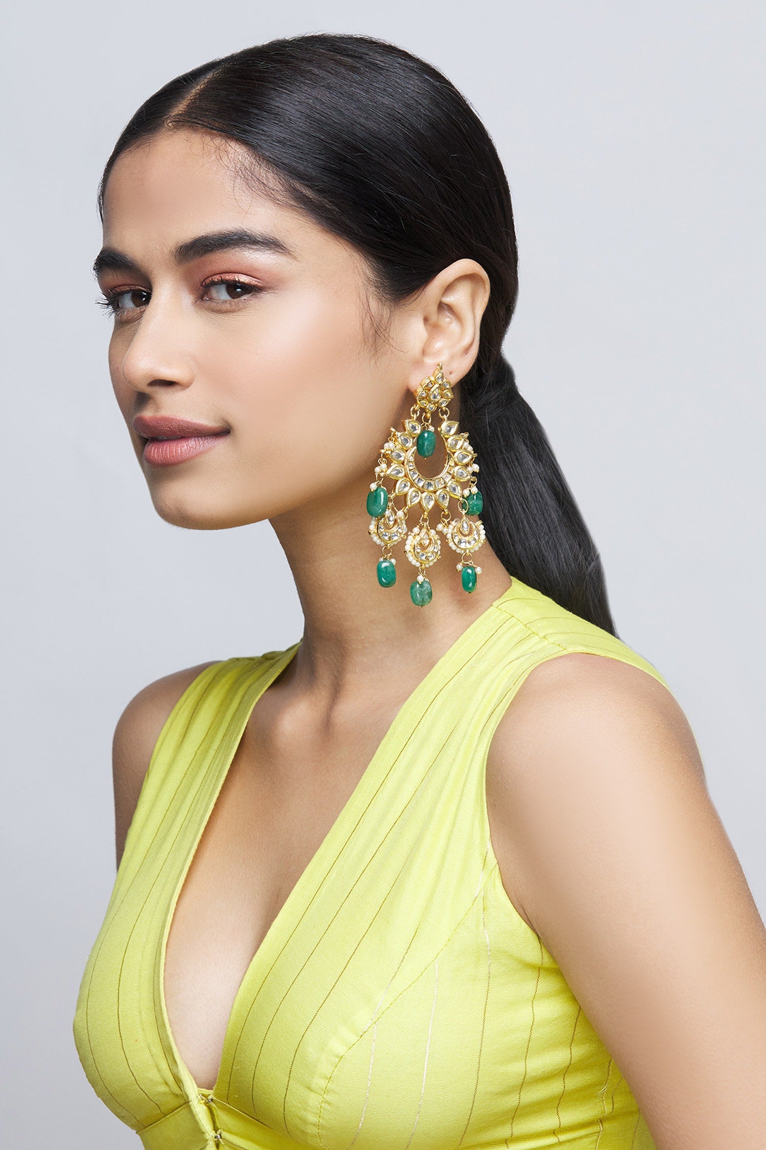 Kundan Floral Chandbalis 