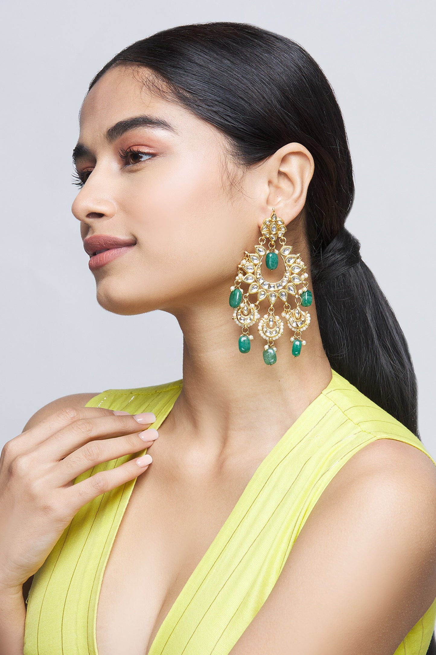 Kundan Floral Chandbalis 