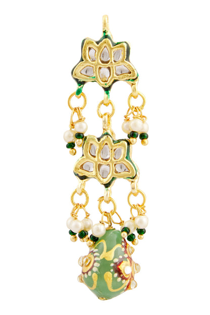 Kundan Tiered Floral Danglers 