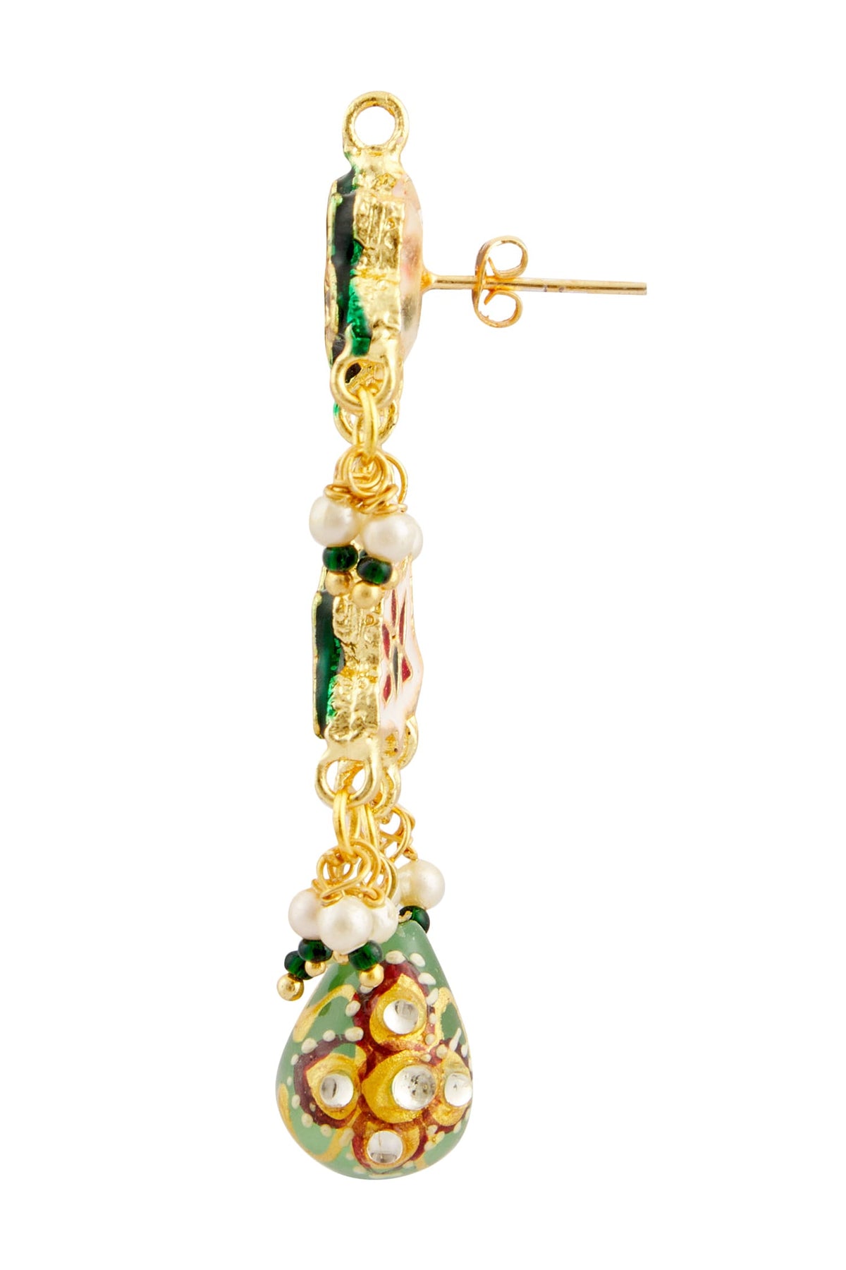 Kundan Tiered Floral Danglers 