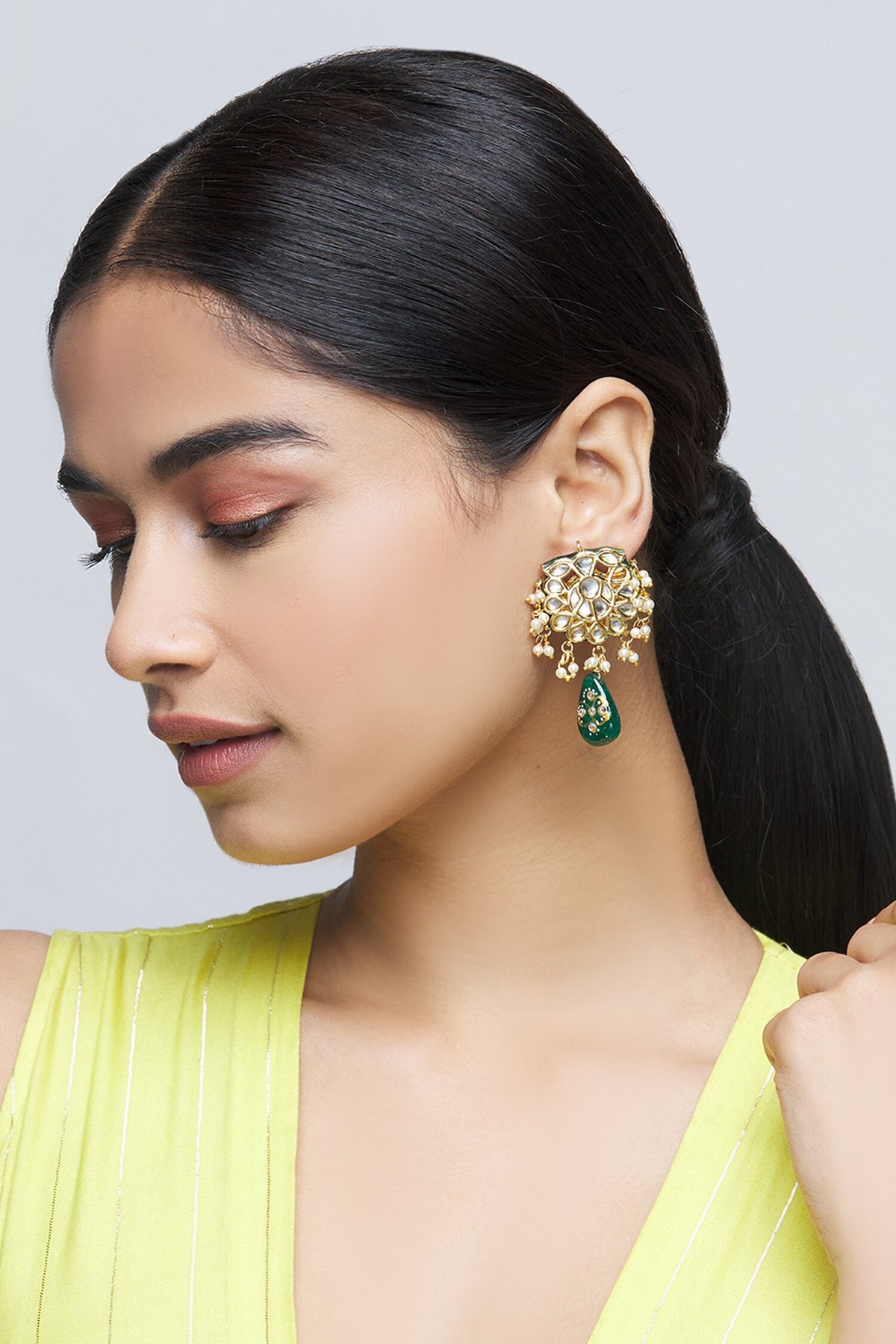 Kundan Floral Danglers 