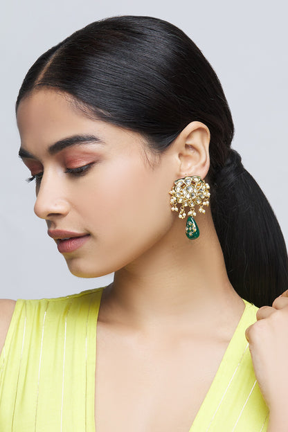 Kundan Floral Danglers 
