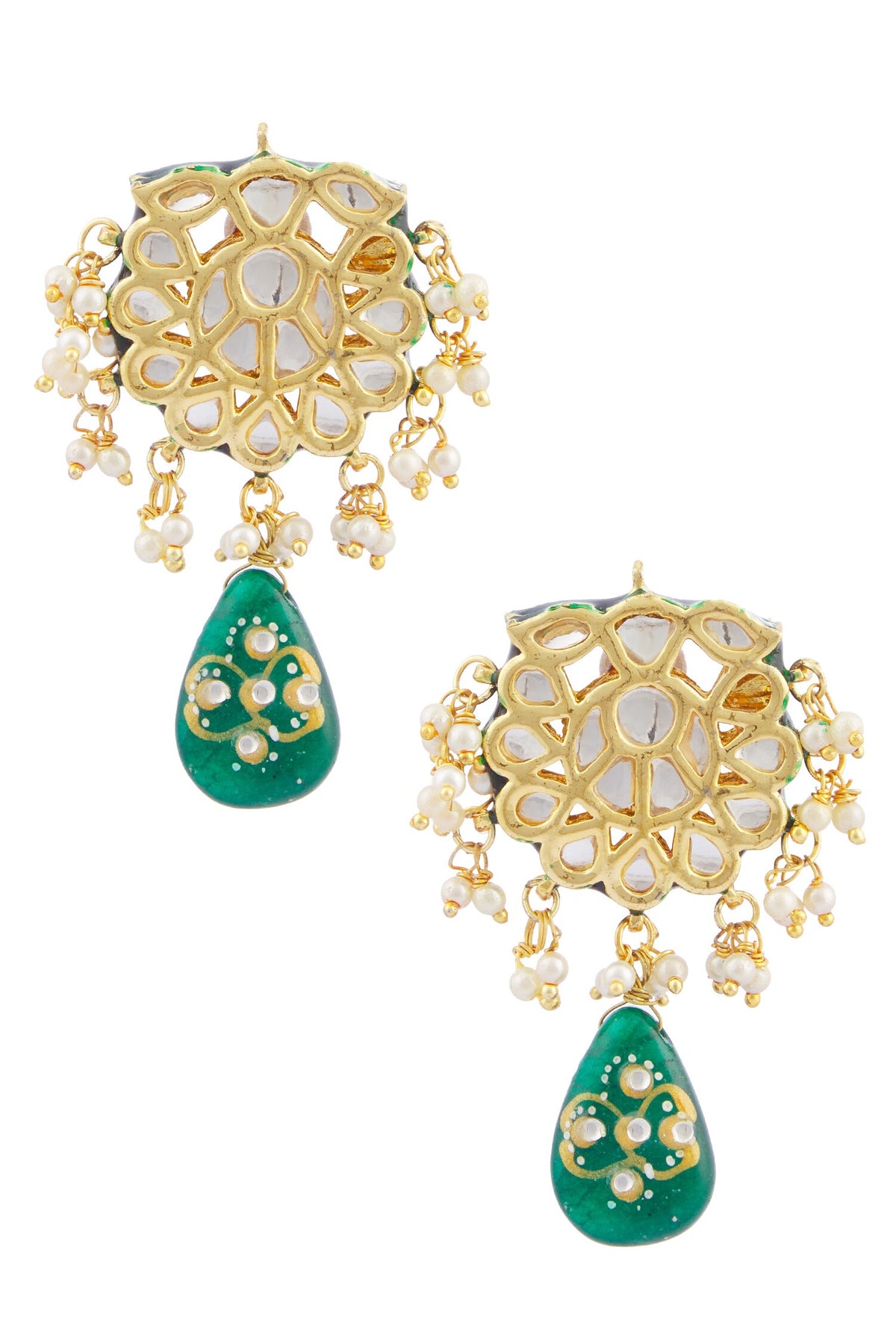 Kundan Floral Danglers 