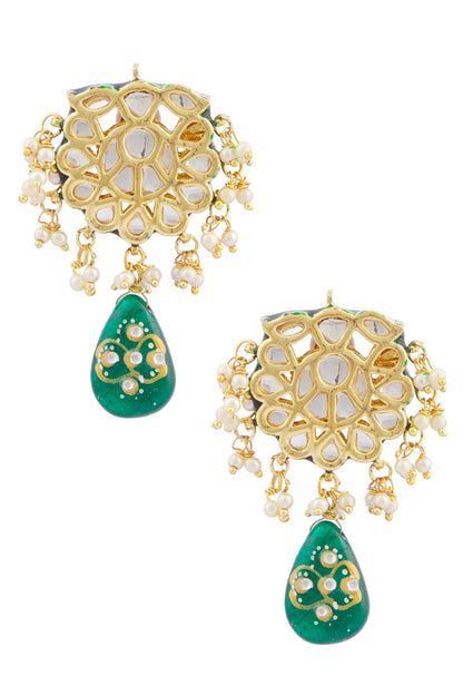Kundan Floral Danglers 