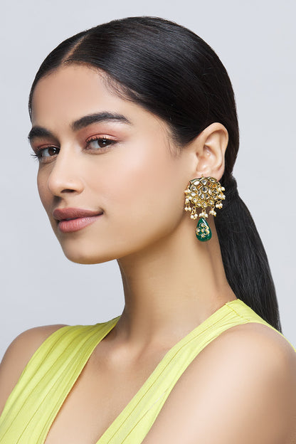 Kundan Floral Danglers 