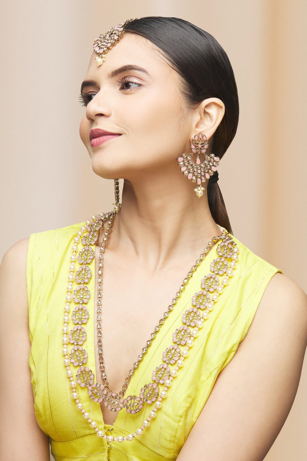 Studded Layered Necklace Set 