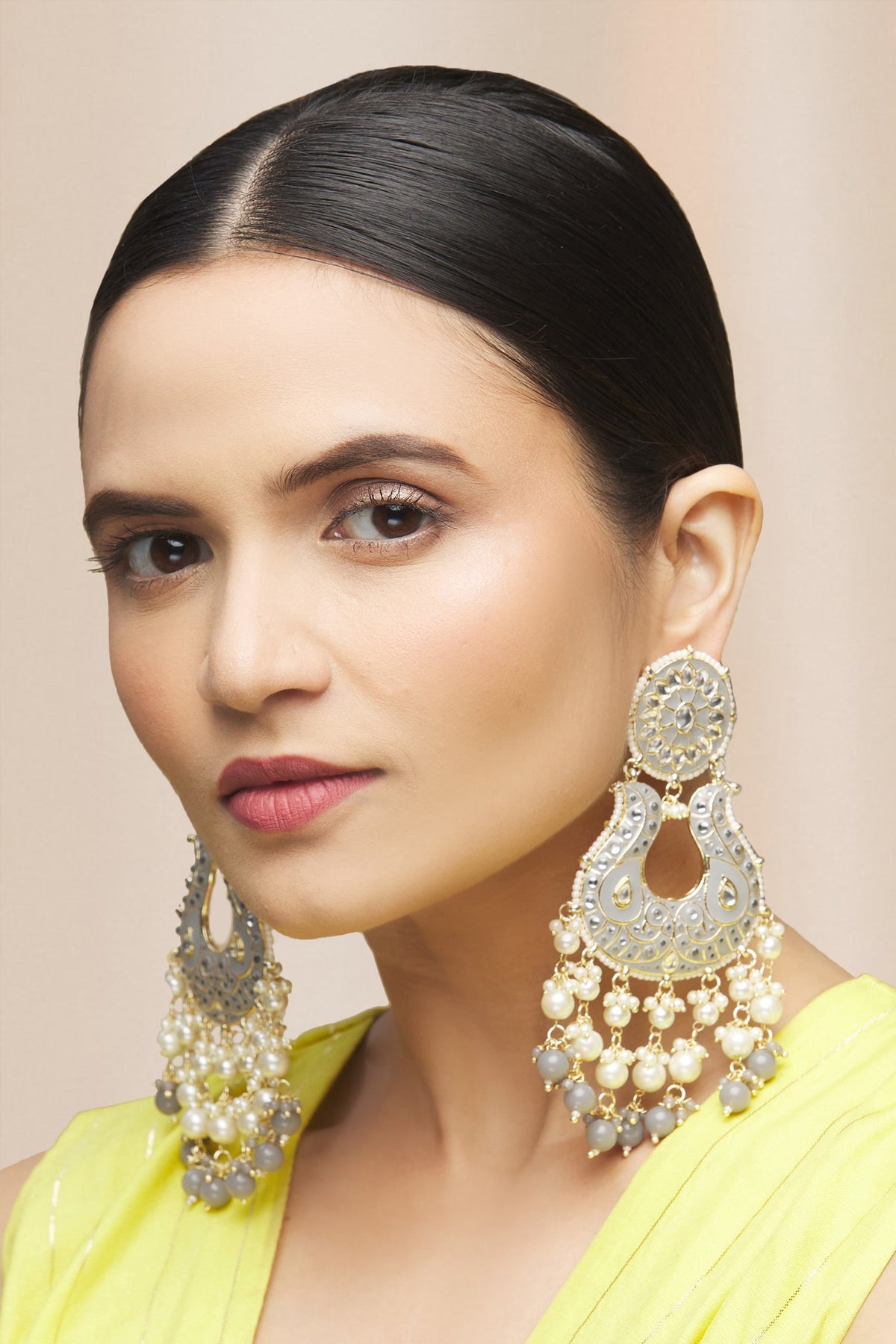 Meenakari Kundan Danglers 