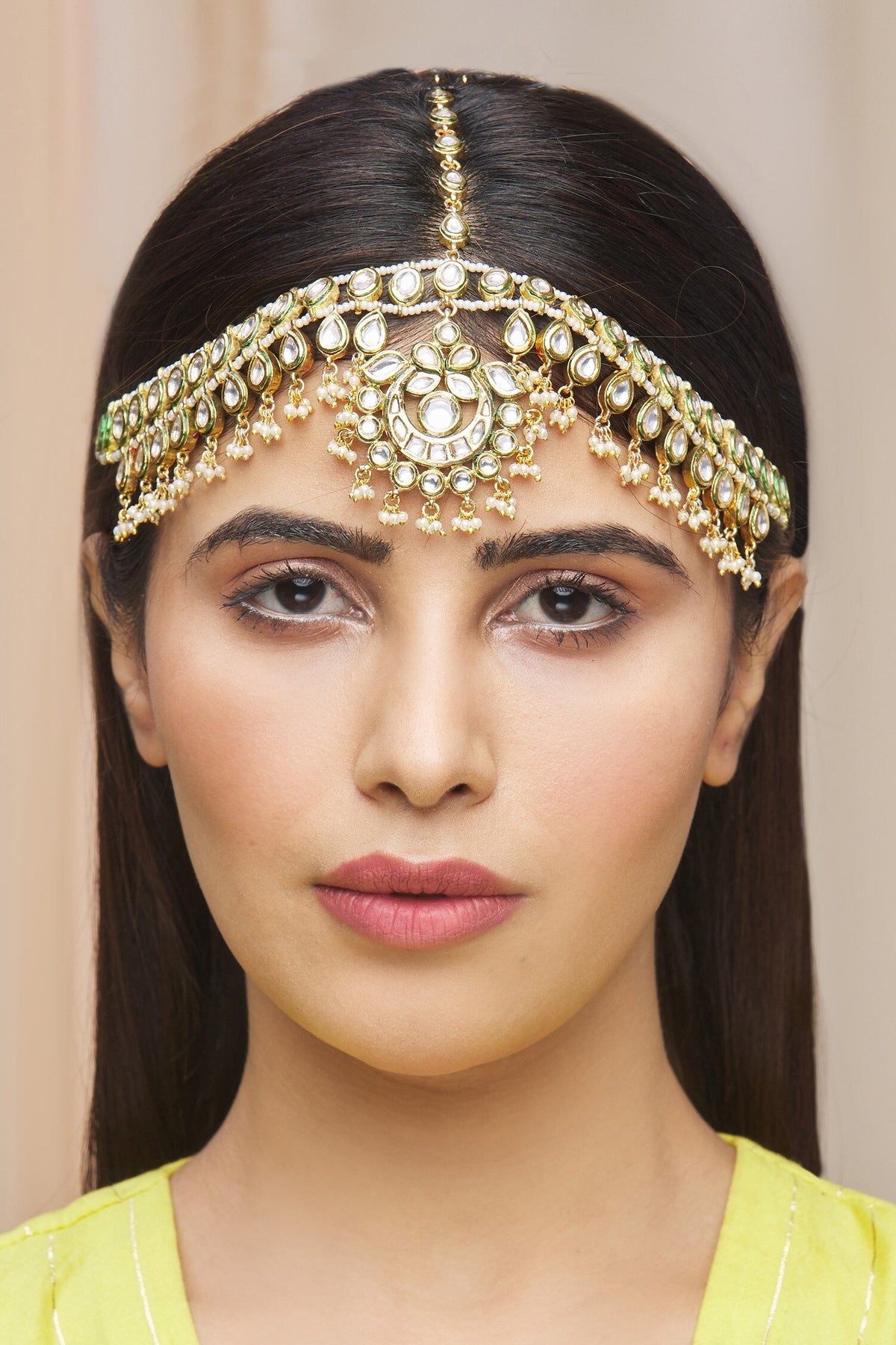 Kundan Crescent Moon Mathapatti 