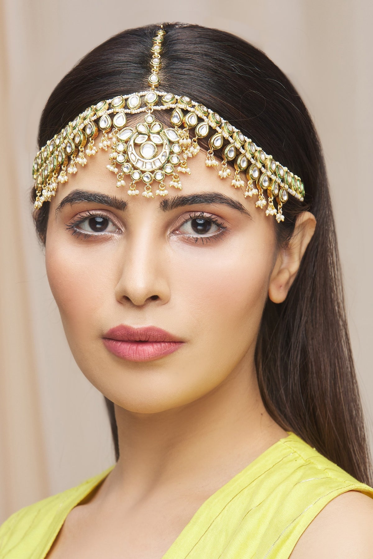 Kundan Crescent Moon Mathapatti 