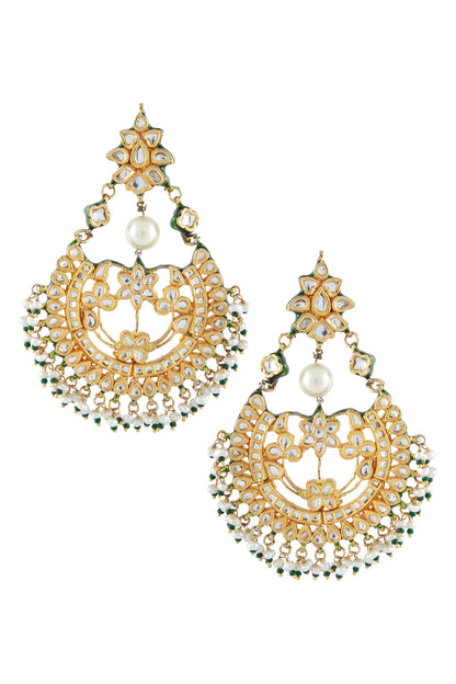 Kundan Bead Drop Chandbalis 
