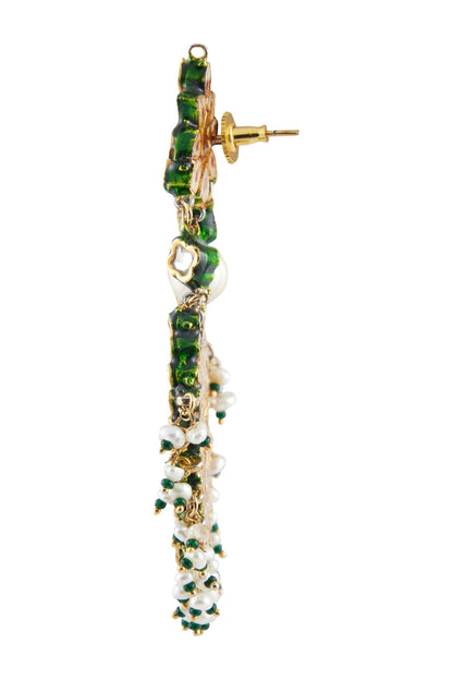 Kundan Bead Drop Chandbalis 