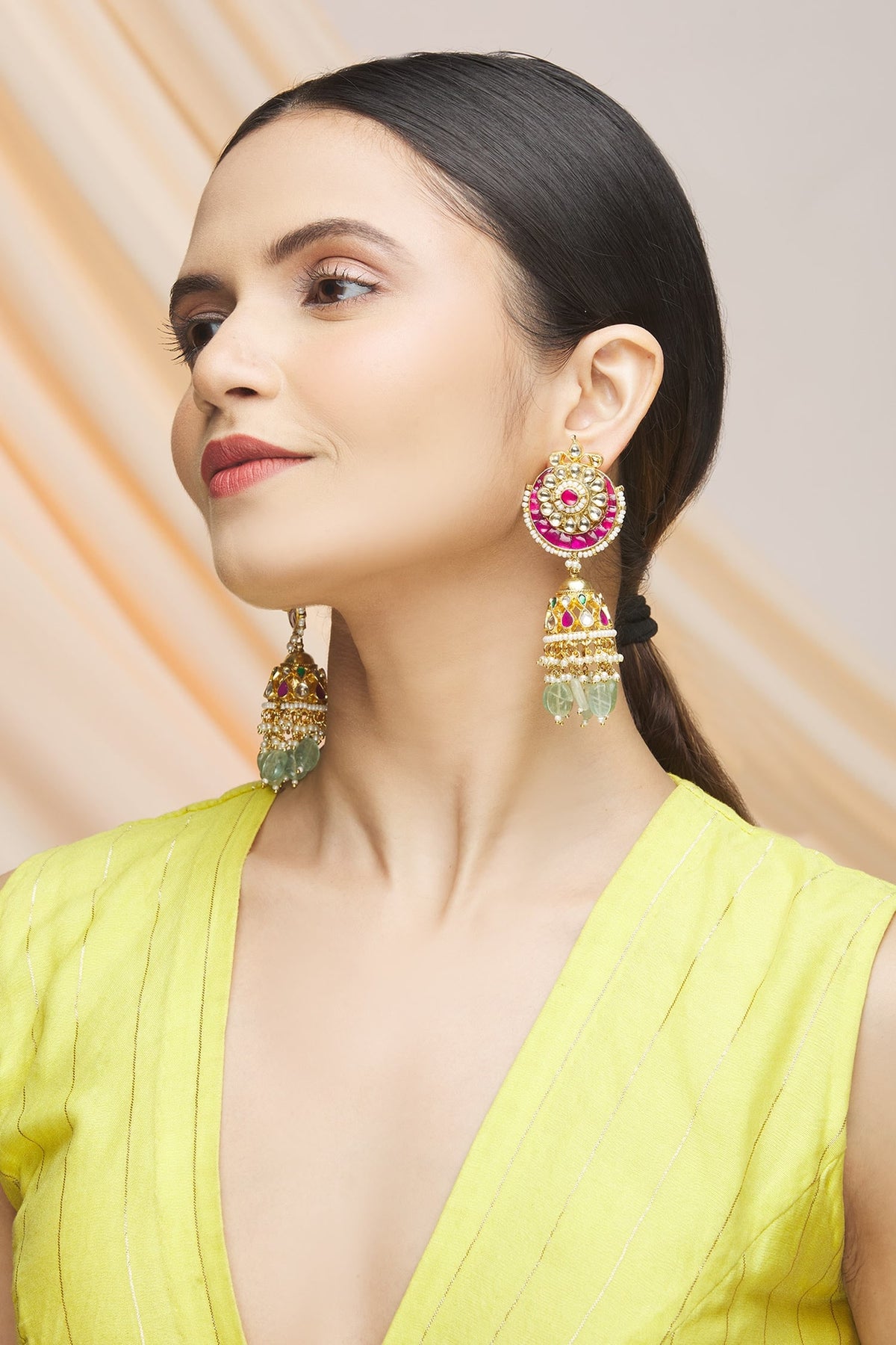 Polki Kundan Jhumkas 