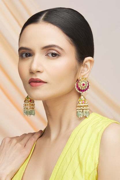 Polki Kundan Jhumkas 