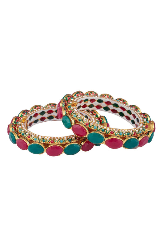 Stone Studded Kadas - Set of 2 