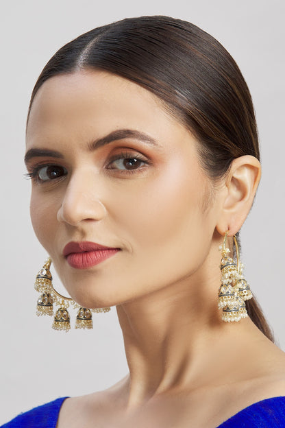 Kundan Studded Hoop Jhumkas 