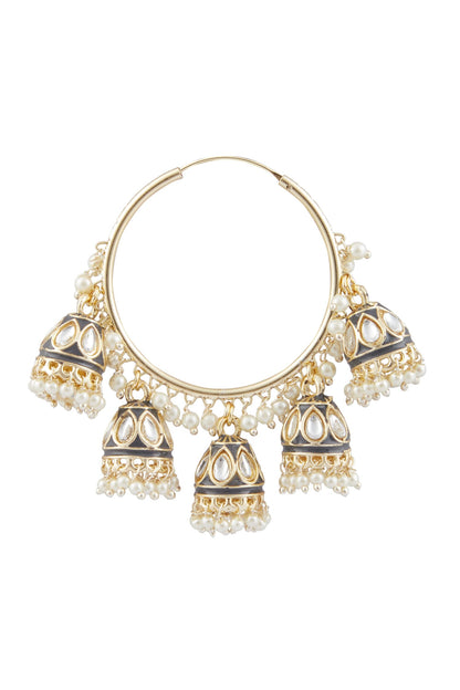 Kundan Studded Hoop Jhumkas 