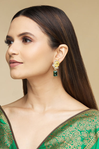 Floral Carved Drop Earrings 