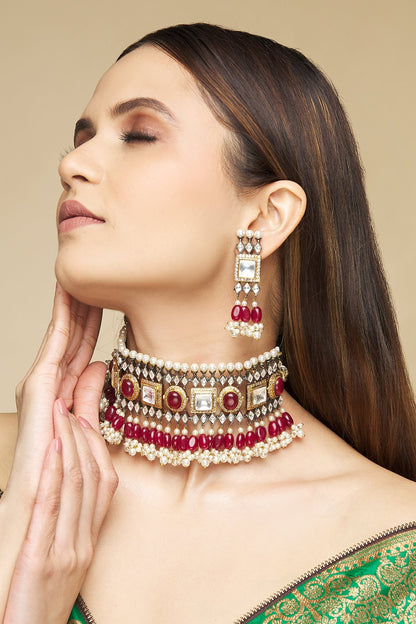 Geometric Motif Necklace Set 