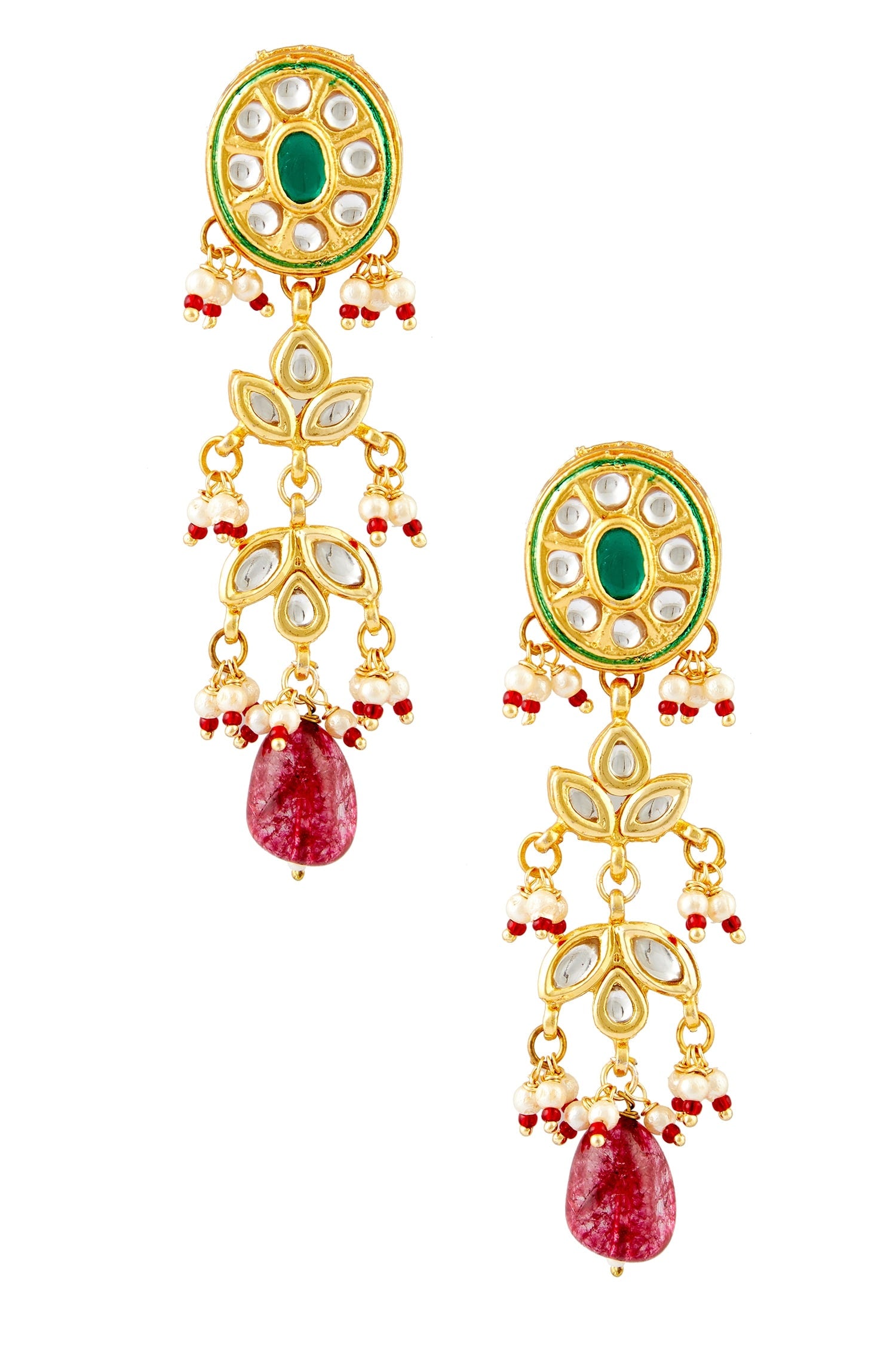 Studded Kundan Danglers 