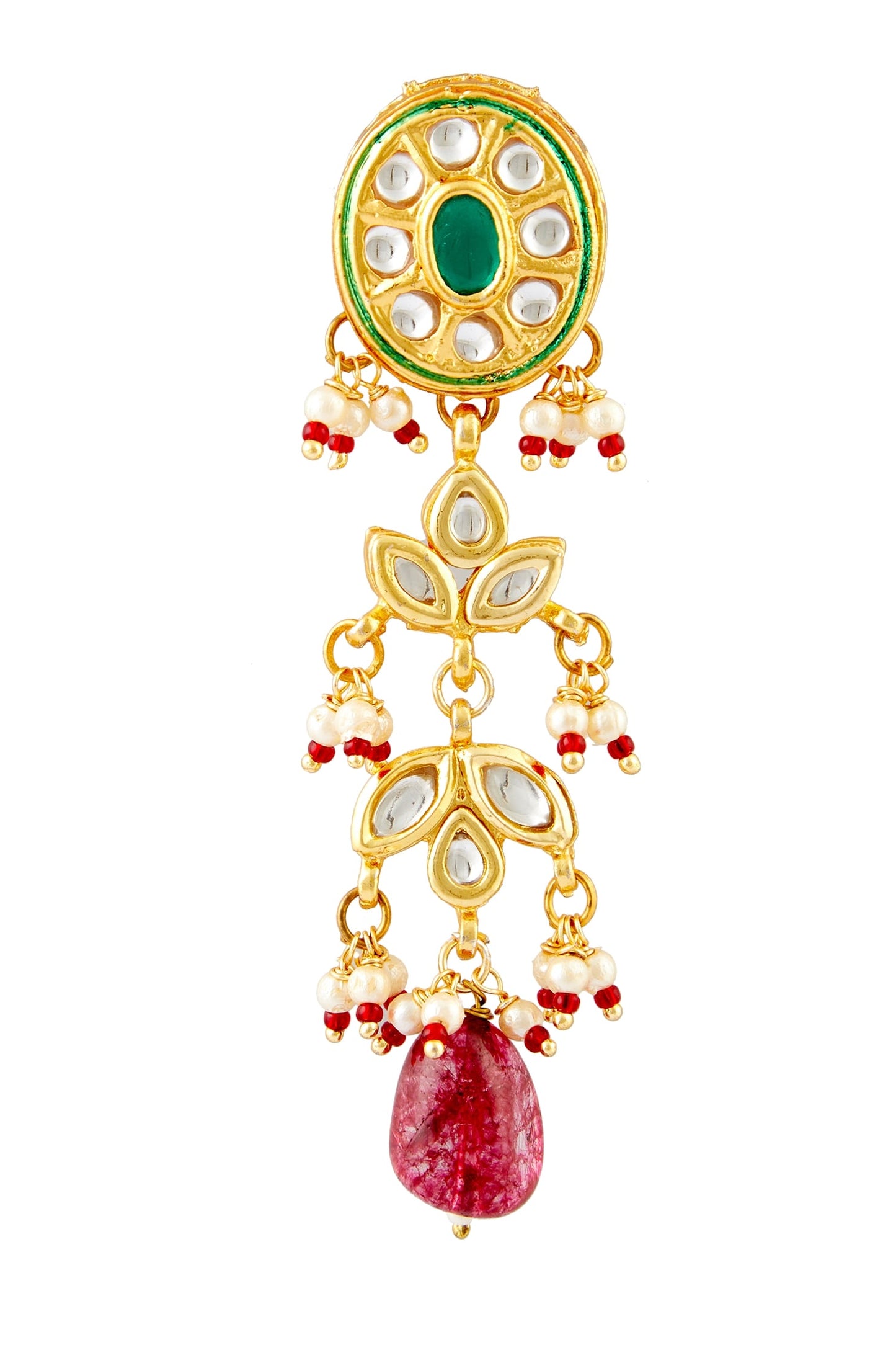 Studded Kundan Danglers 