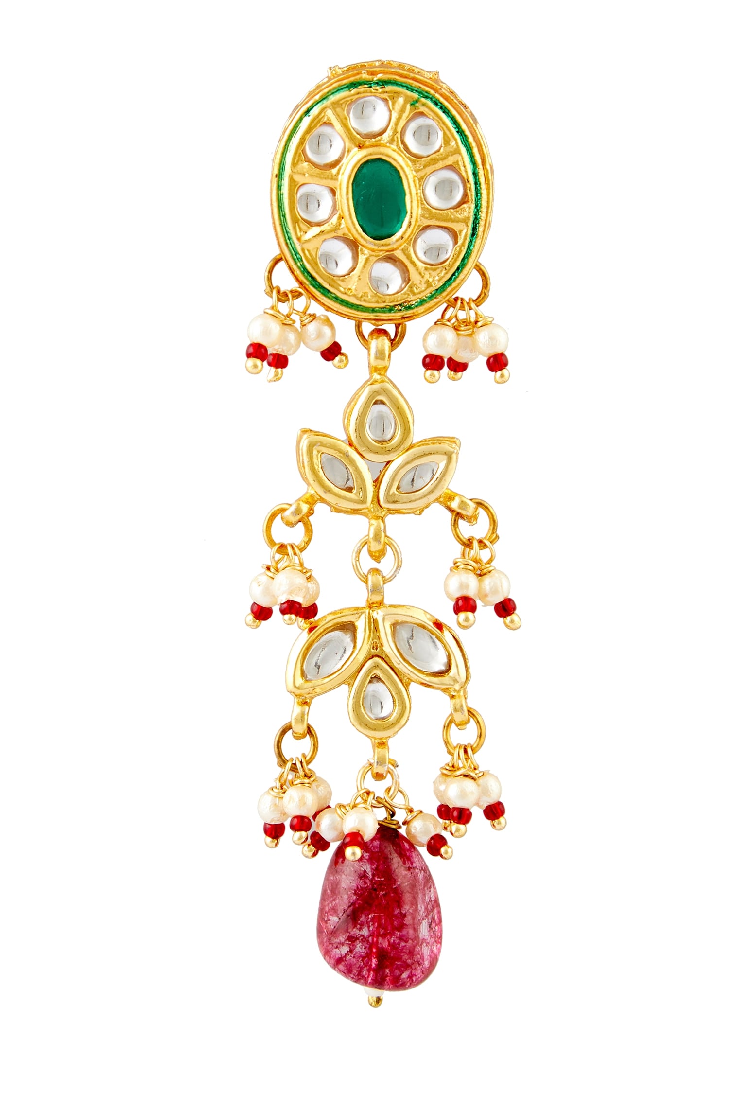 Studded Kundan Danglers 