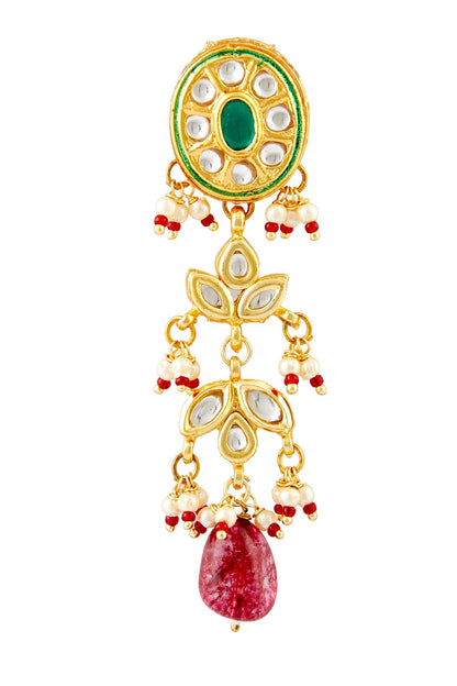 Studded Kundan Danglers 