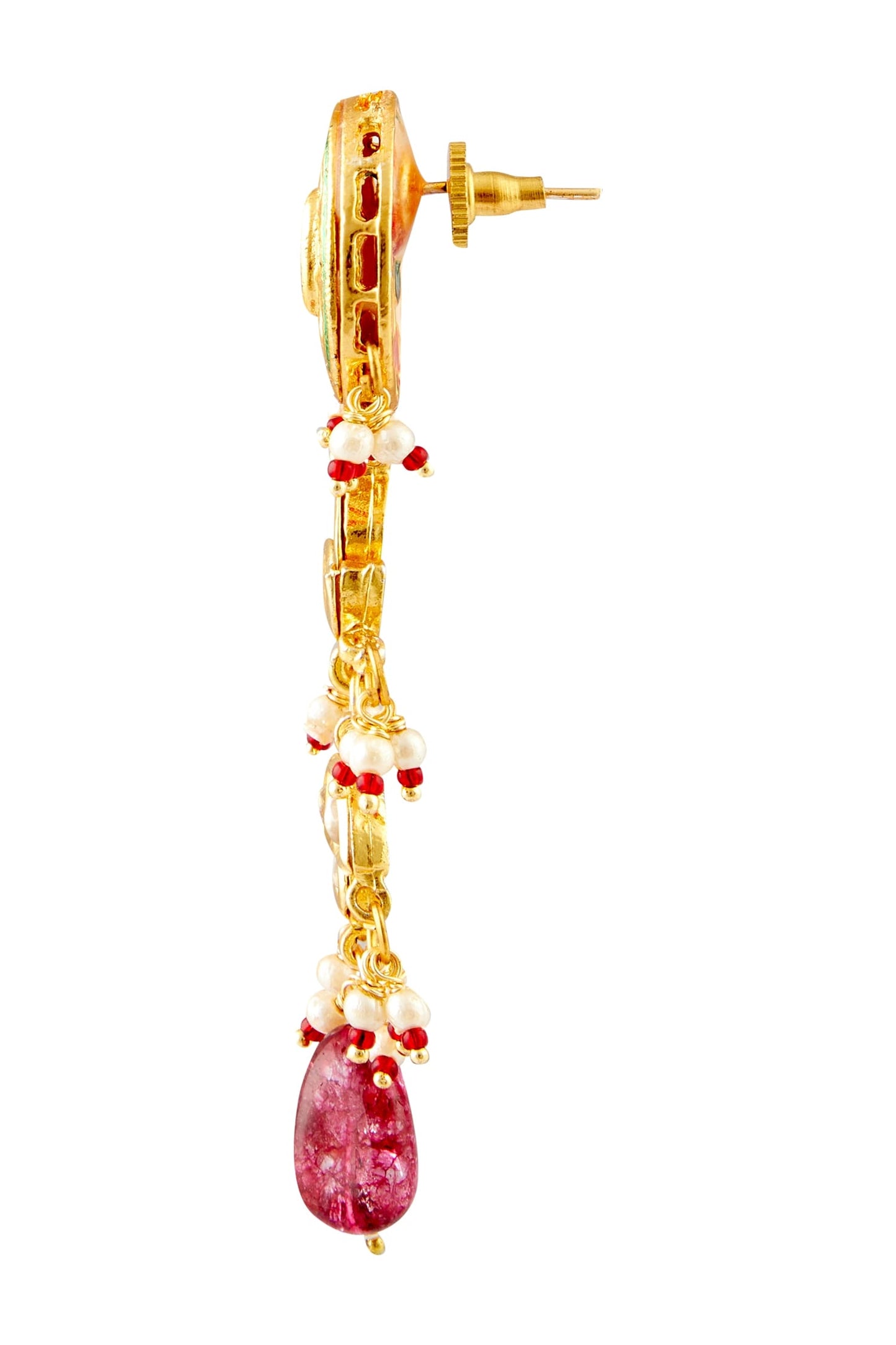Studded Kundan Danglers 