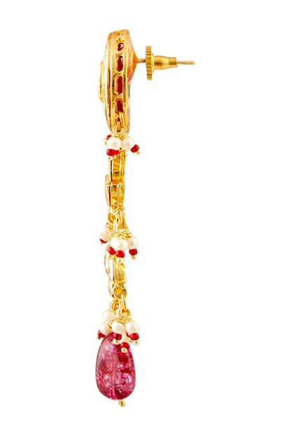 Studded Kundan Danglers 